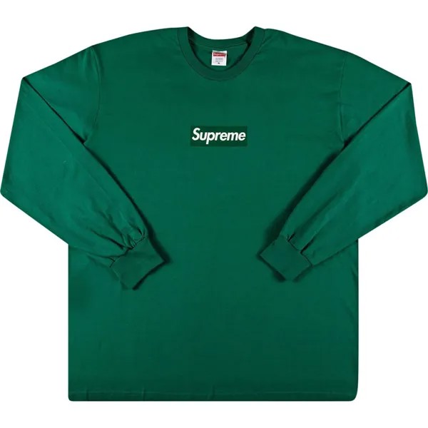 Лонгслив Supreme Box Logo, зеленый