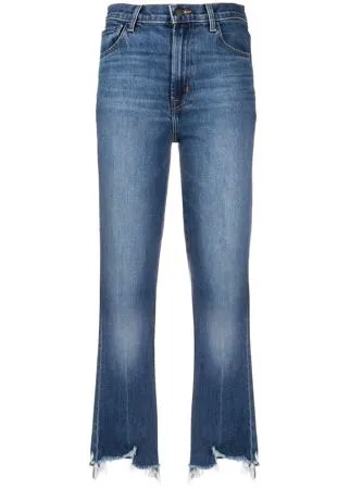J Brand укороченные джинсы с бахромой