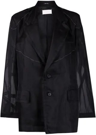 Maison Margiela однобортный пиджак с прозрачными вставками