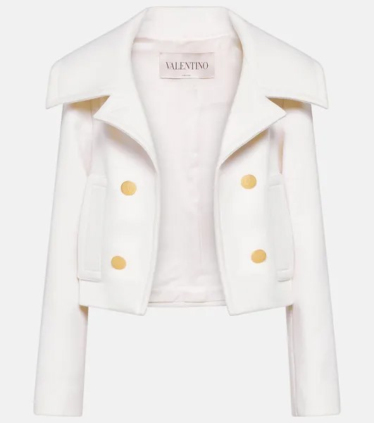Укороченная куртка из шерсти и кашемира Valentino, белый