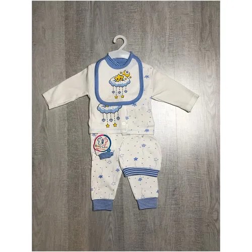 Комплект одежды  Baby Life детский, рукавицы и брюки и кофта и шапка и нагрудник, без капюшона, пояс на резинке, размер 0-3, мультиколор