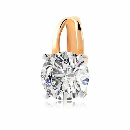 Подвеска VALTERA, красное золото, 585 проба, фианит