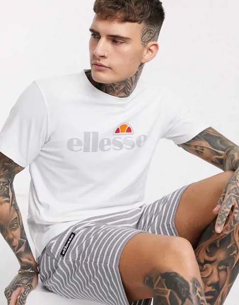 Белая футболка со светоотражающим логотипом ellesse Giniti 2-Белый