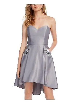 BLONDIE Женское серебристое короткое платье без рукавов + расклешенное вечернее платье для подростков Размер: 0