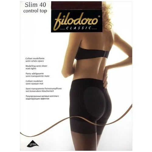 Колготки Filodoro Slim Control Top, 40 den, размер 4, коричневый, бежевый