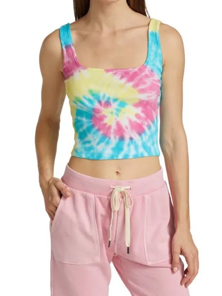 Укороченный топ NSF с принтом тай-дай Mira, bright tye dye