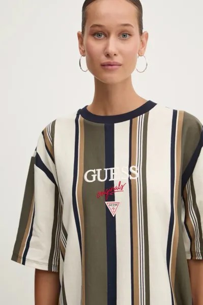 Хлопковая футболка Guess Originals, мультиколор