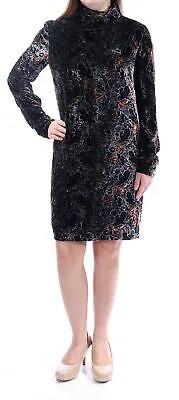 Женское черное платье прямого кроя выше колена с цветочным принтом SONIA RYKIEL Размер: 8