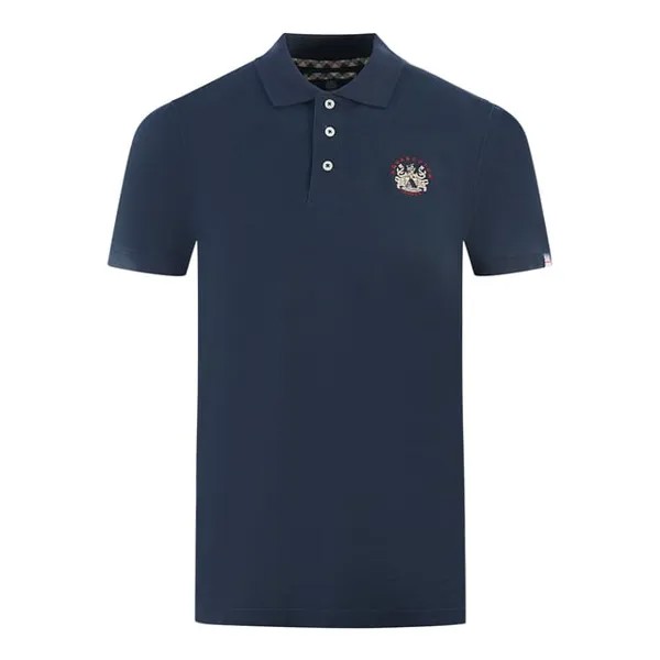Рубашка-Поло морского цвета с гербом London Aquascutum, синий