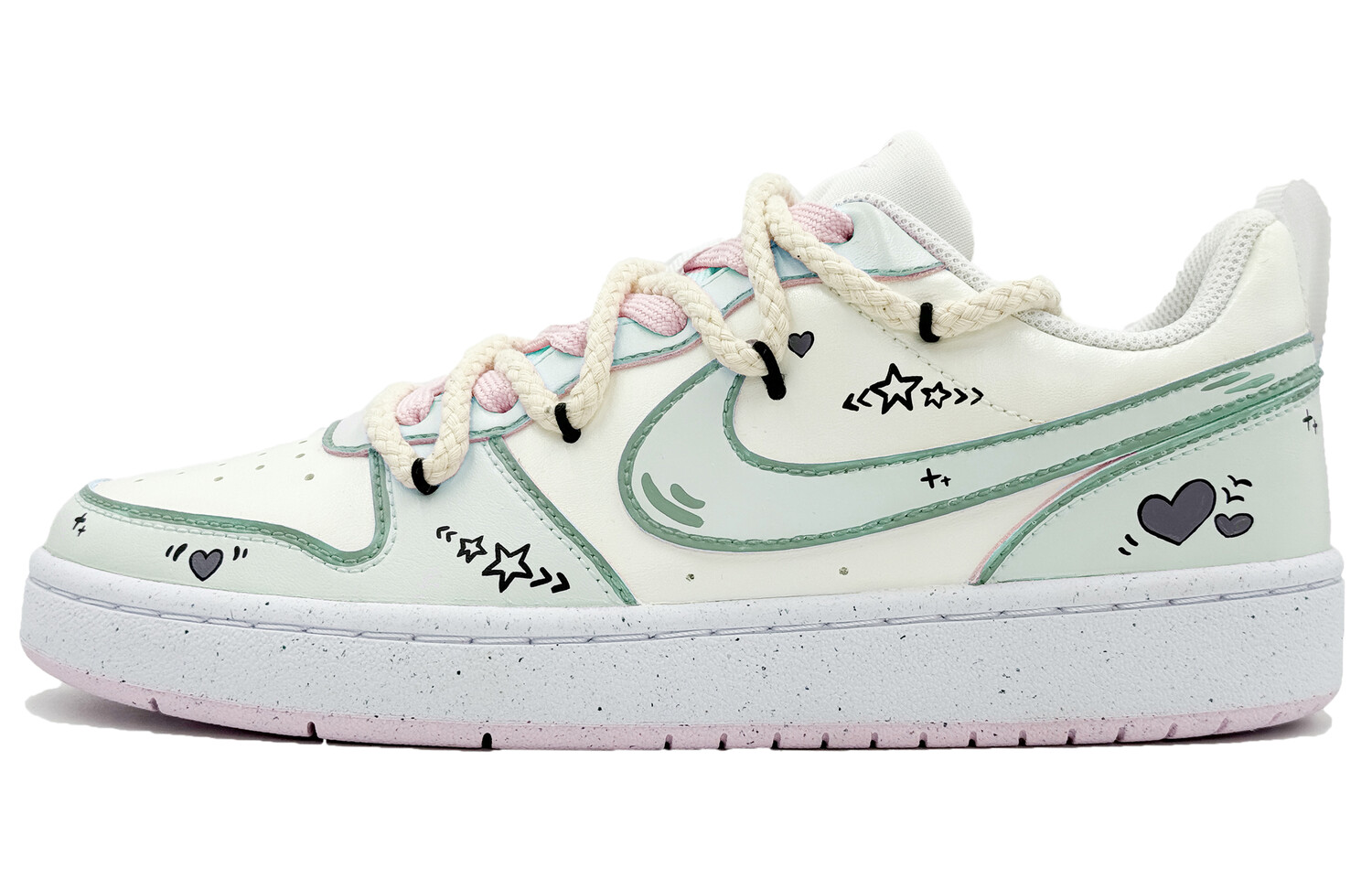 Кроссовки Nike Court Borough Skateboarding Shoes Women's Low-top Green, зеленый