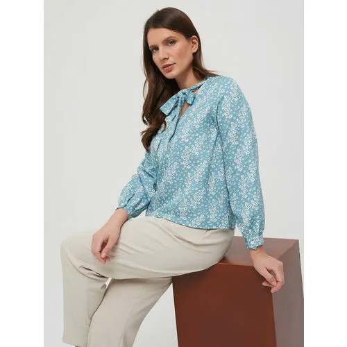 Блуза КАЛЯЕВ, размер 44, голубой