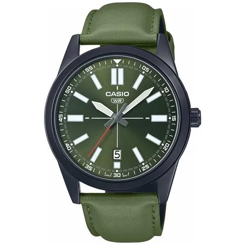 Наручные часы CASIO Collection CASIO MTP-VD02BL-3E, зеленый, черный