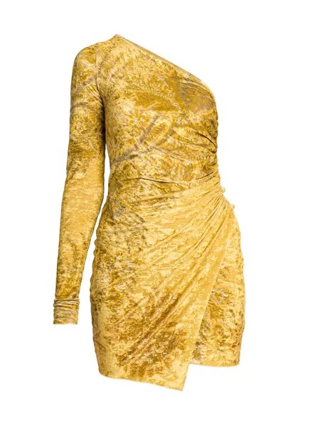 Асимметричное мини-платье Helen Etro, желтый