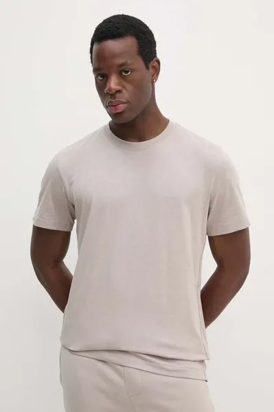 Хлопковая футболка Calvin Klein Jeans, бежевый