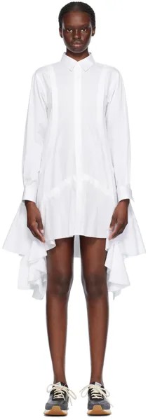 Белое мини-платье с рюшами Comme Des Garcons