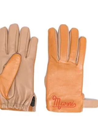 Marni перчатки с вышитым логотипом