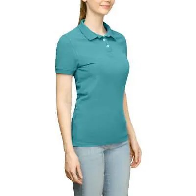 Рубашка поло с коротким рукавом из однотонного джерси Page - Tuttle женская синяя повседневная P39919-WAV