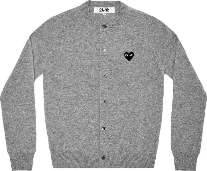 Кардиган Comme des Garçons PLAY Heart Patch V-Neck Cardigan 'Grey', серый