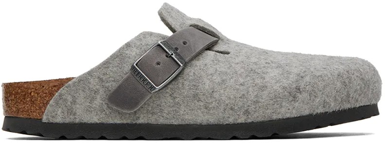 Серые бостонские лоферы стандартного размера Birkenstock