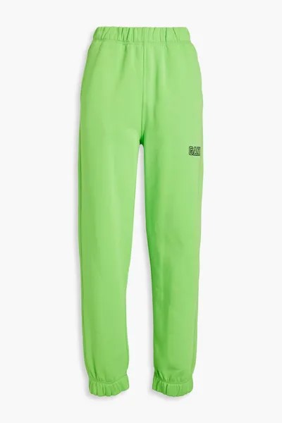 Спортивные брюки из органического французского хлопка с вышивкой GANNI, зеленый