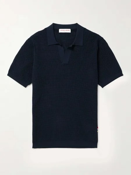 Рубашка поло Roddy Slim Fit с воротником-стойкой и трикотажным пуантелем ORLEBAR BROWN, нави