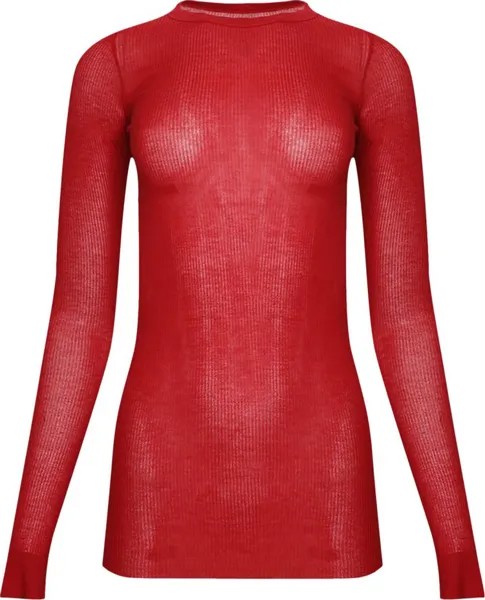 Футболка Rick Owens Long-Sleeve Rib  'Cardinal Red', красный