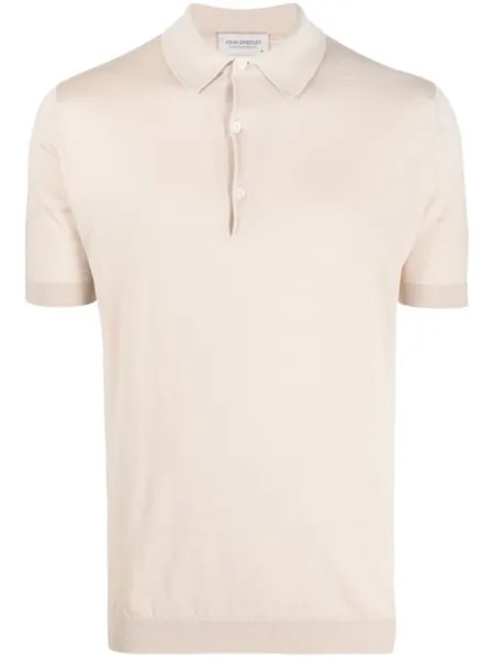 John Smedley рубашка поло в рубчик, нейтральный цвет