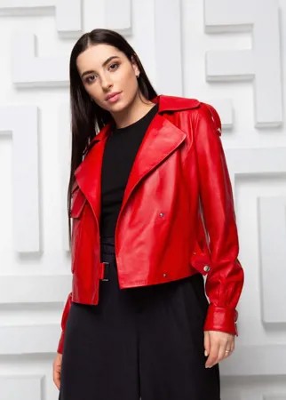 Кожаная куртка женская SARTORI DODICI 3711 красная 48 EU