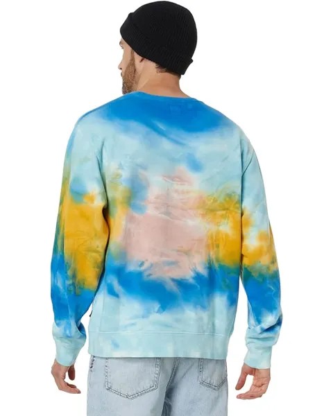 Толстовка Vans Fresh Pair Tie-Dye Crew Sweatshirt, цвет Blue Glow/Vans Teal