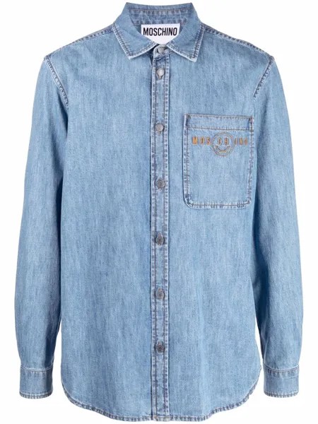 Moschino джинсовая рубашка с нагрудным карманом