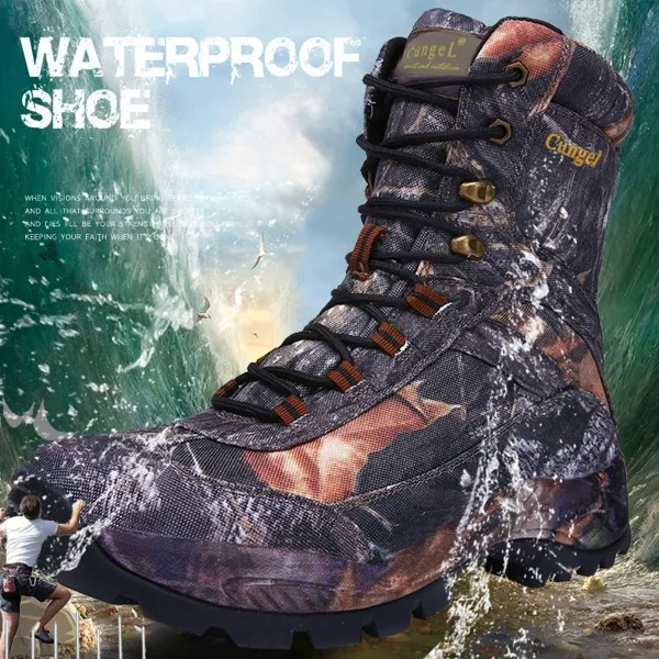 Армейские походные ботинки с высоким верхом водонепроницаемые охотничьи сапоги, ботинки для походов в пустыне, тактические, винтажные, на ш...