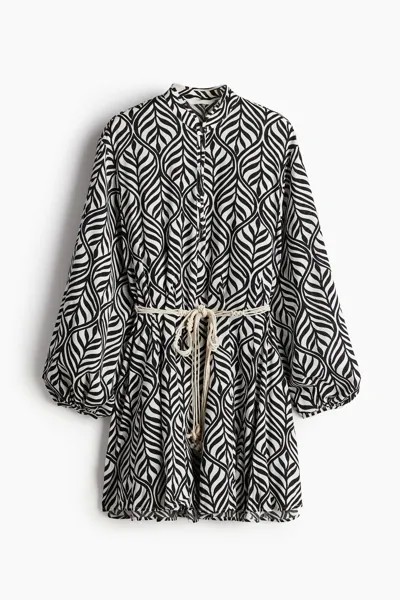 Платье H&M Macramé Belt, черный