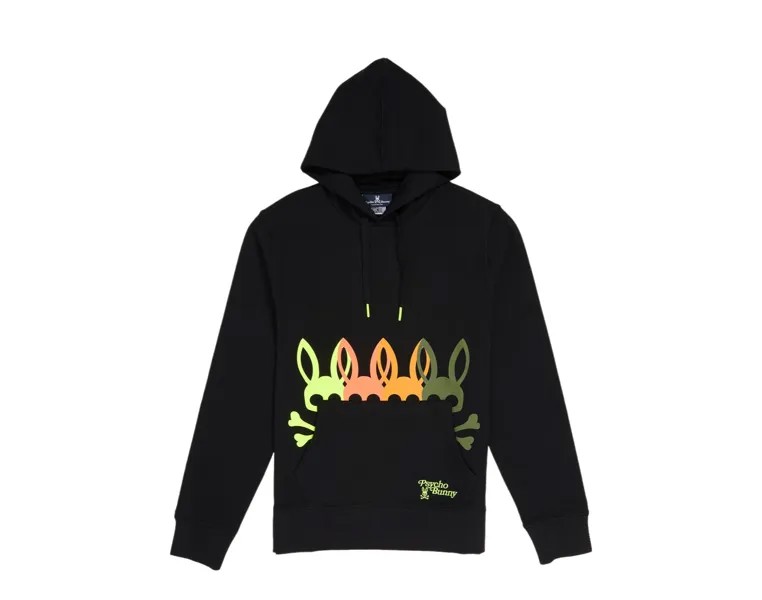 Черная мужская толстовка с капюшоном Psycho Bunny Lafayette B6H966U1FT-BLK, черный