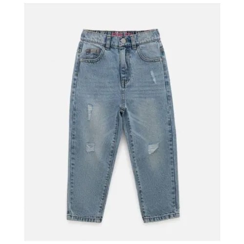 Джинсовые брюки для девочек размер 98, светло-голубой
