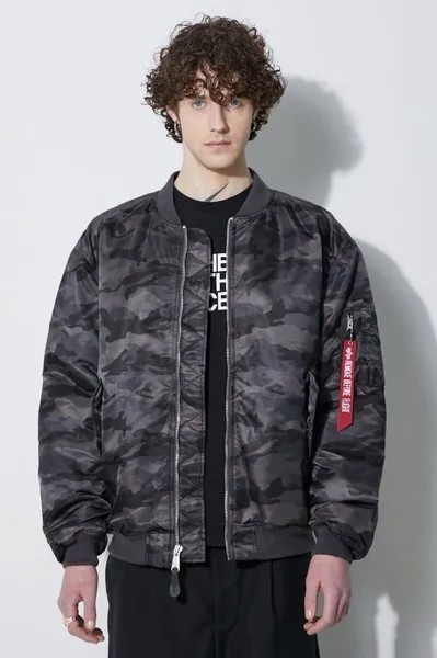 Куртка-бомбер MA-1 CS с камуфляжным принтом Alpha Industries, черный