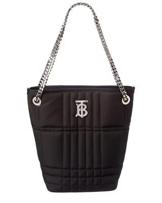 Burberry Lola Маленькая стеганая женская сумка-мешок черная