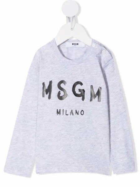 MSGM Kids толстовка с круглым вырезом и логотипом