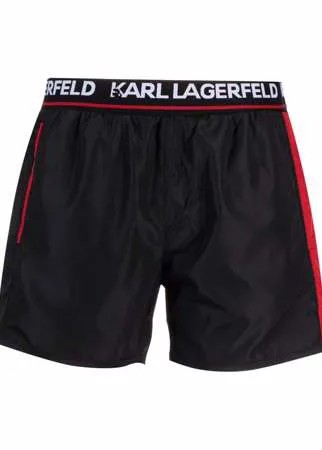 Karl Lagerfeld плавки-шорты с полосками и логотипом