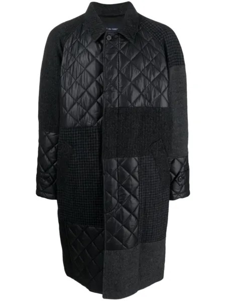 Comme des Garçons Homme шерстяное пальто со стегаными вставками, черный