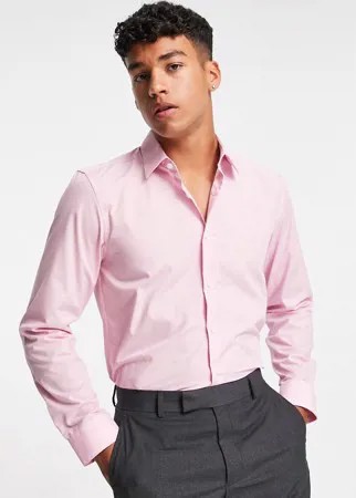 Розовая рубашка классического кроя из легко гладящегося материала Burton-Розовый цвет