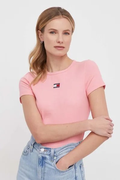 Футболка Tommy Jeans, розовый