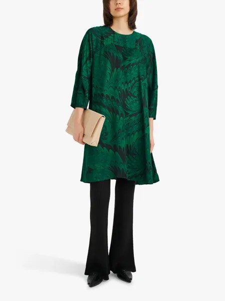 Платье с принтом павлина InWear Kanta, зеленое