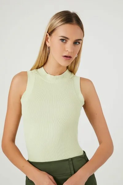 Майка в рубчик с высоким воротником Forever 21