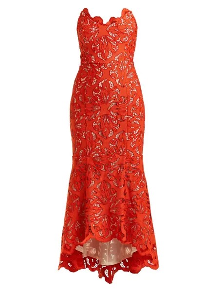 Кружевное платье без бретелек Christianna Mestiza New York, красный