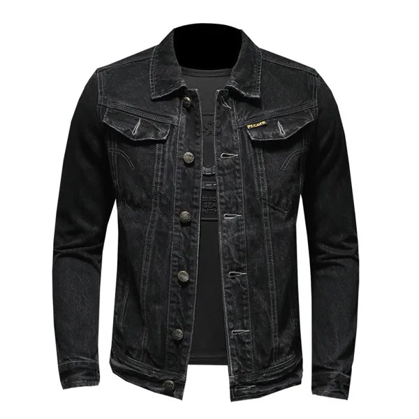 Chaqueta vaquera Vintage para hombre, шуба классического цвета, черного цвета, неформальный, лавандовый, регулируемый, для primavera и отоние, S-