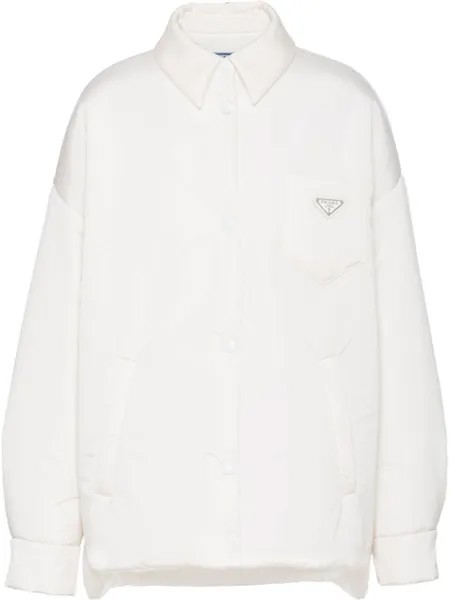 Prada куртка-рубашка Re-Nylon, белый