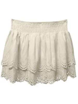 INC Женская белая кружевная короткая юбка XS