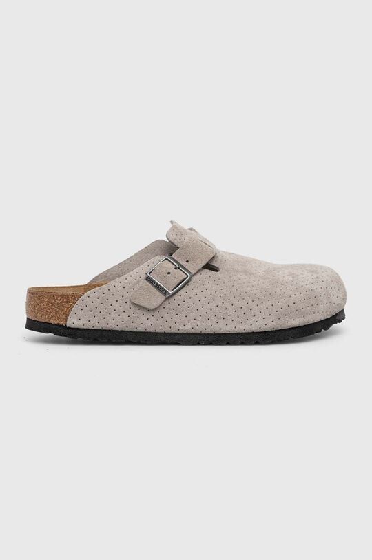 Шлепанцы Boston из замши Birkenstock, серый