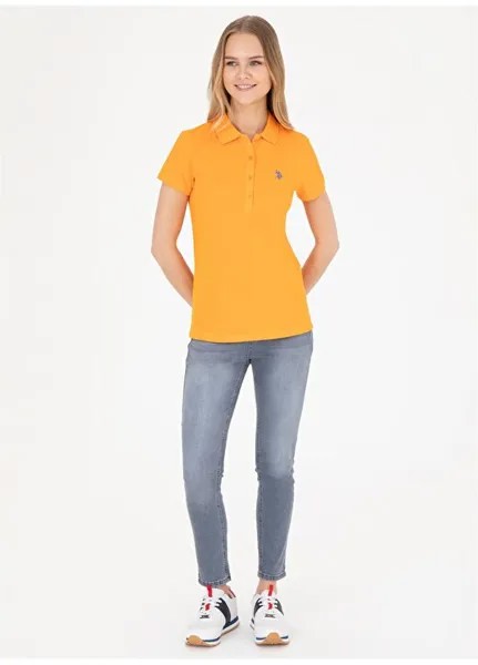Оранжевая женская футболка узкого кроя GTP-IY24 U.S. Polo Assn., оранжевый