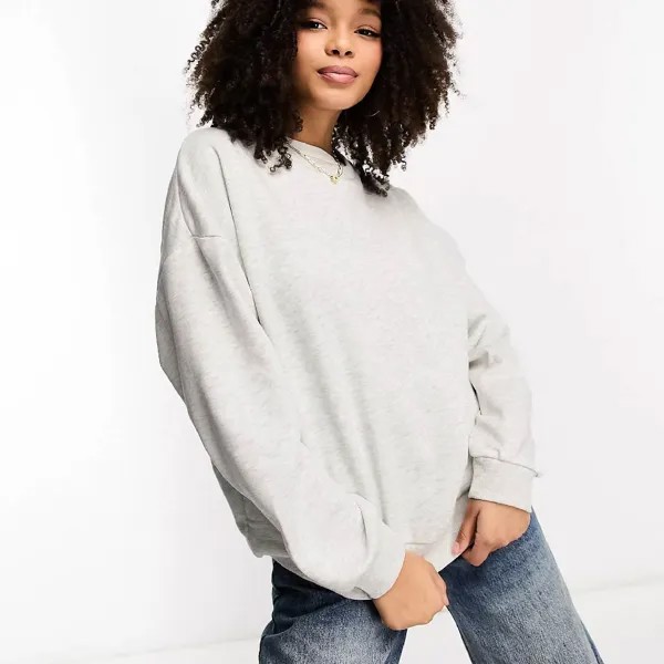 Свитшот Asos Design Oversized, светло-серый